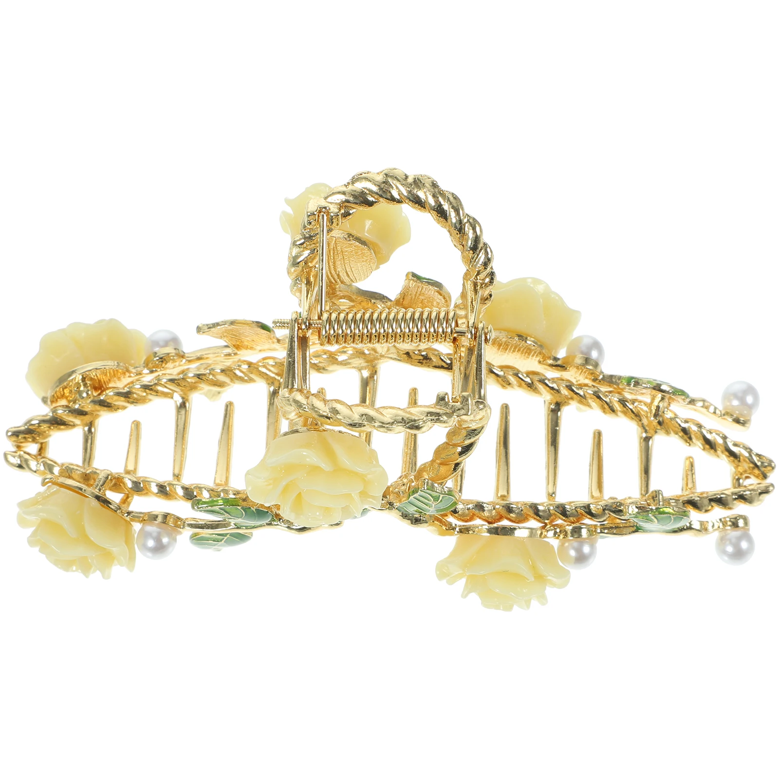 

Exquisite Rose Design Hair Claw Clip Large Size Metal Hair Clamp for Women Girls Secure Hold for Makeup Wash Face Exercise