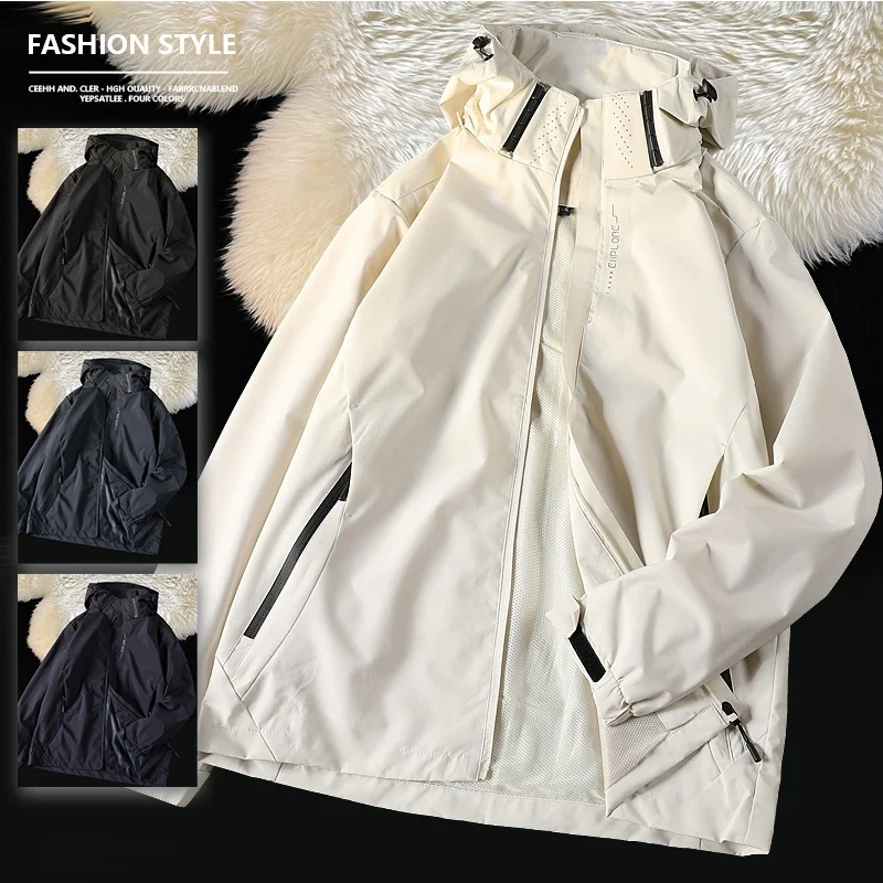 Chaqueta Impermeable y Cortavientos para Hombre, Chaqueta Deportiva Nea de Primavera y Otoño, Corte Están, Manga Larga, ...