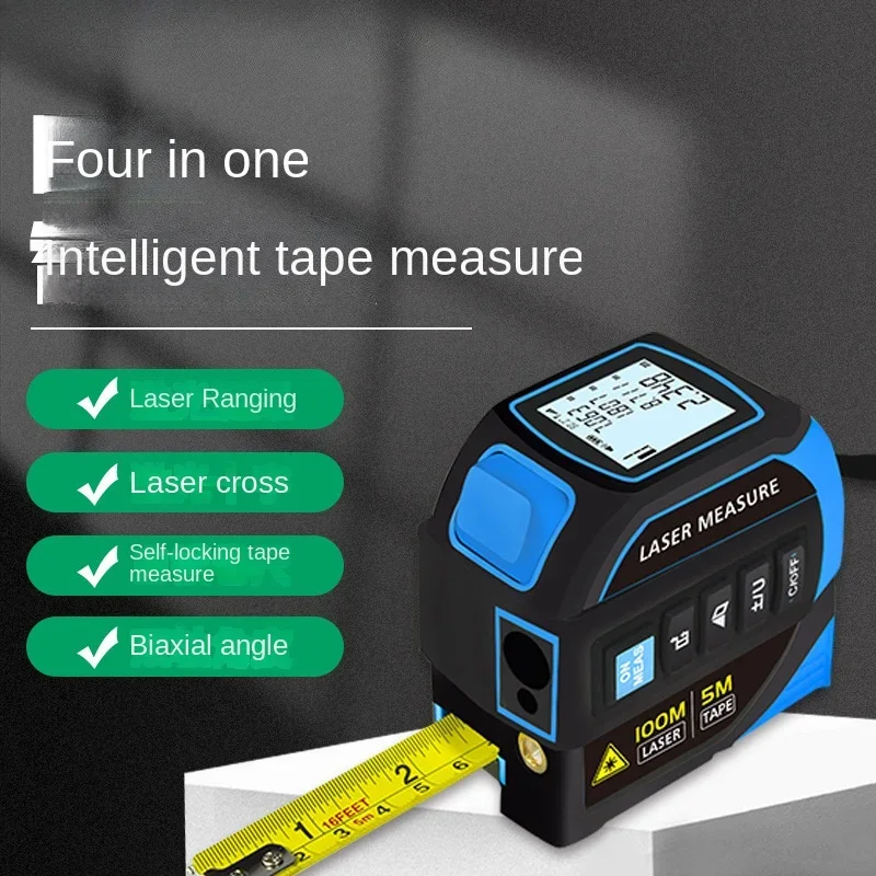 4-In-1 Laser Tape Measure Steel Tape Measure Customized Luban Measure High Precision Infrared Laser Rangefinder