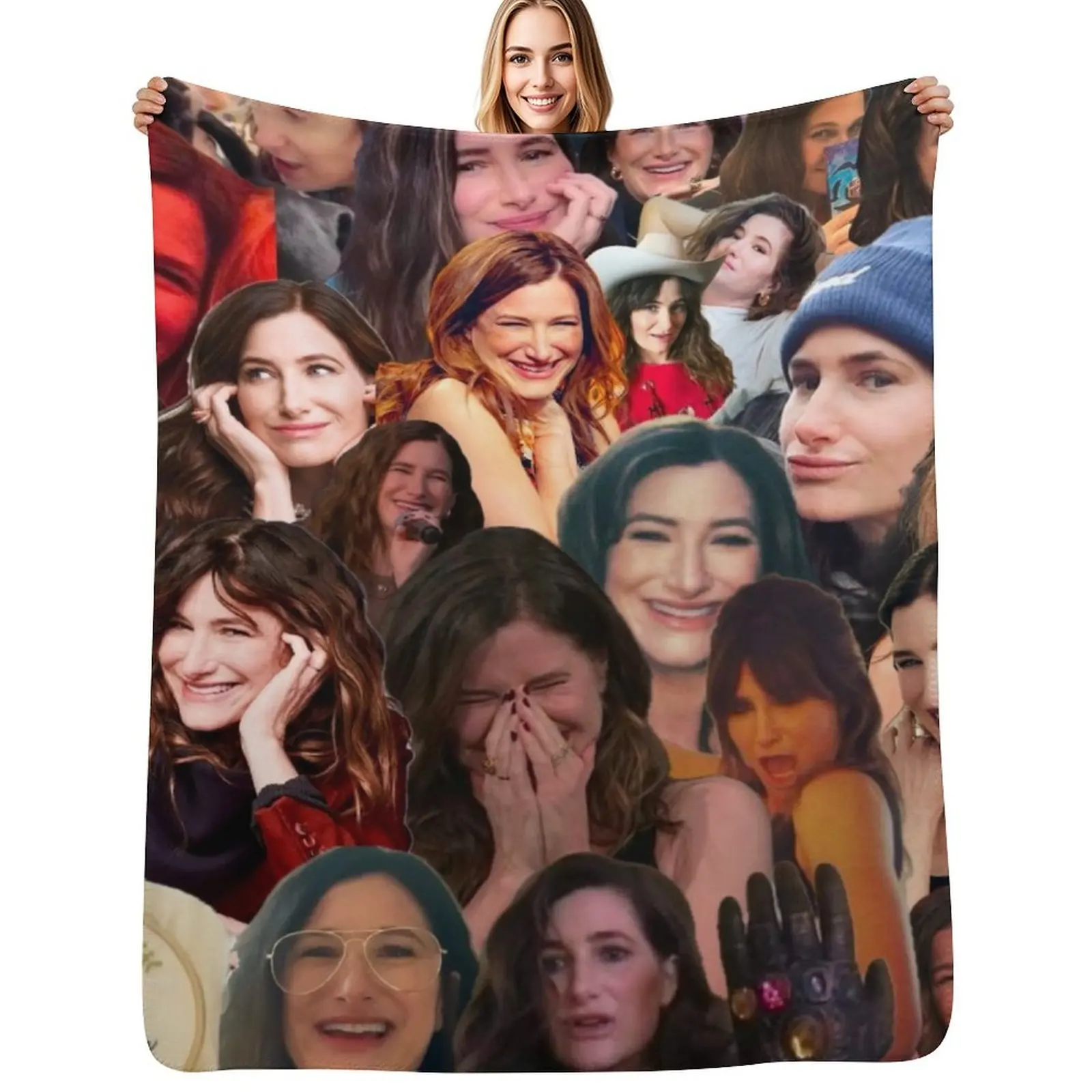 

kathryn hahn my beloved Throw Blanket Large Furrys Vintage Blankets