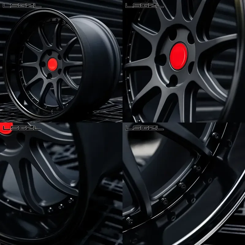 

i LSGZL 2/ Matt Black Satin Black Aluminum Car Wheels for C8 Concave Alloy Rim 16-26 Inch Car Wheels