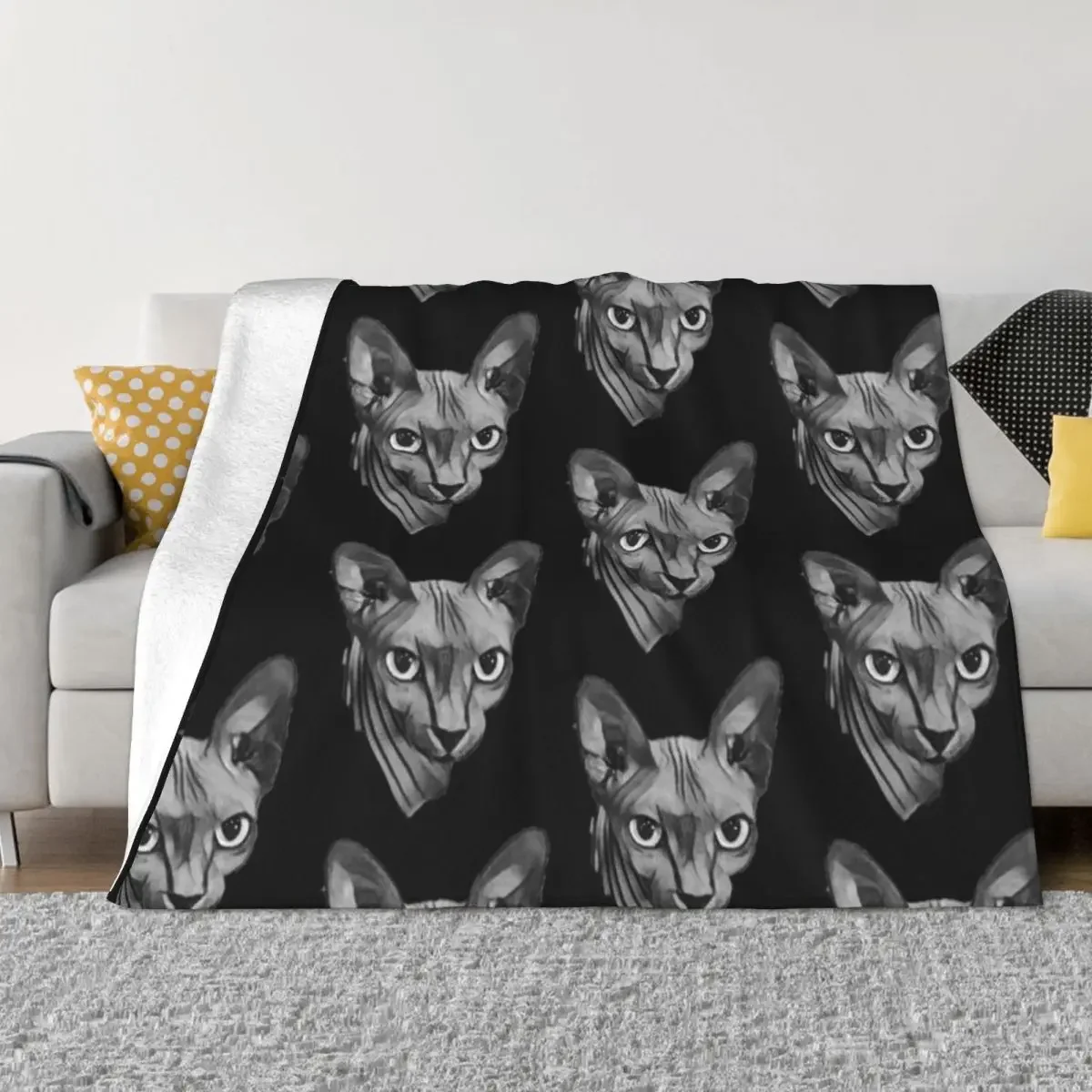 

Canadian hairless Sphynx cat Throw Blanket Single Luxury Designer Thermals For Travel Blankets