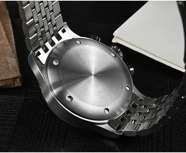 San Martin Men Chronograph Watch 38.5mm Panda Manual Wind Mechanical Wristwatch 10ATM Waterproof Luminous Sapphire ST1901