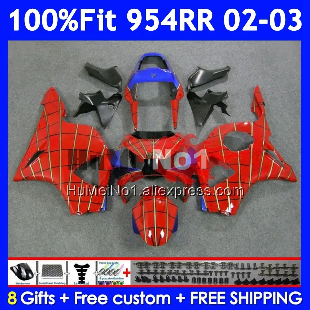 Body For HONDA CBR900RR CBR 900 954 RR CBR900 CC CBR954 Red blue RR 58No.35 CBR 954RR 900RR CBR954RR 2002 2003 02 03 Fairing