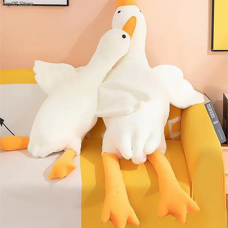 1PC 50/90cmCute Big White Goose Plush Toy Kawaii Huge Duck Sleep Pillow Cushion Soft Stuffed Animal Doll Birthday Gift For Kids