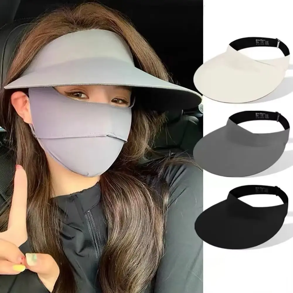 

Sun Protection Breathable Traceless Sun Hat Foldable Empty Top Seamless Visor Cap Korean Style Large Brim Beach Cap Summer