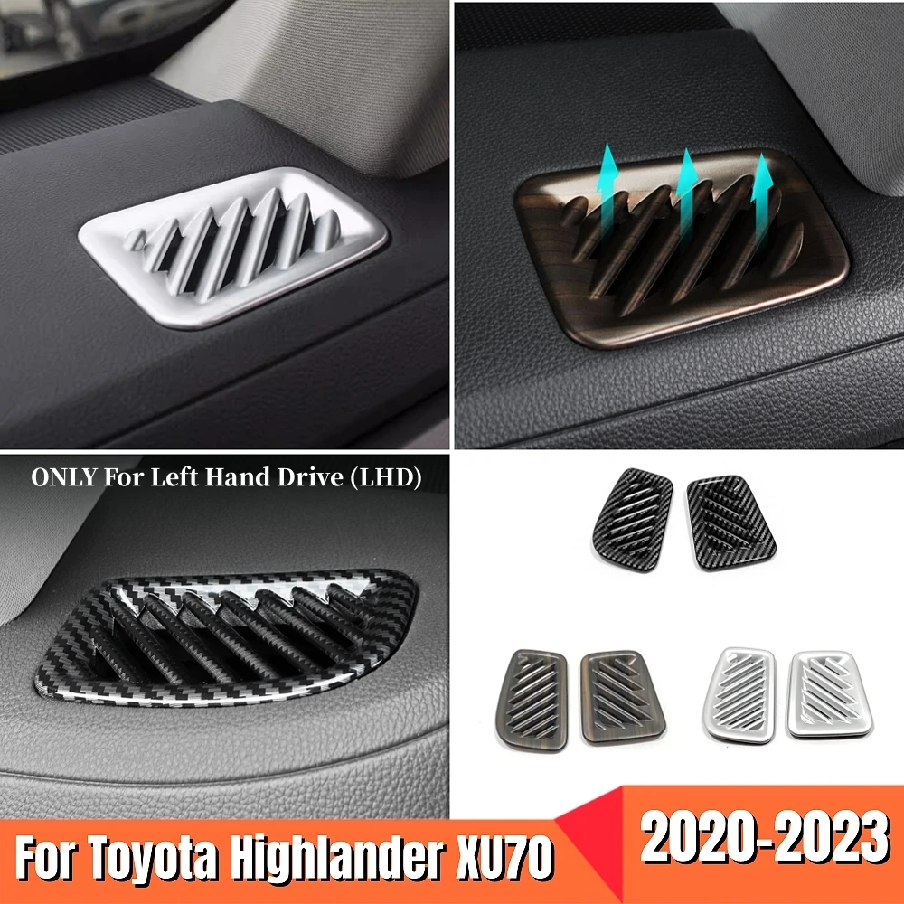 

For Toyota Highlander XU70 2020 2021 2022 2023 ABS Car Front Air Vent Dashboard Outlet Frame Cover Trim Sticker Accessories 2pcs