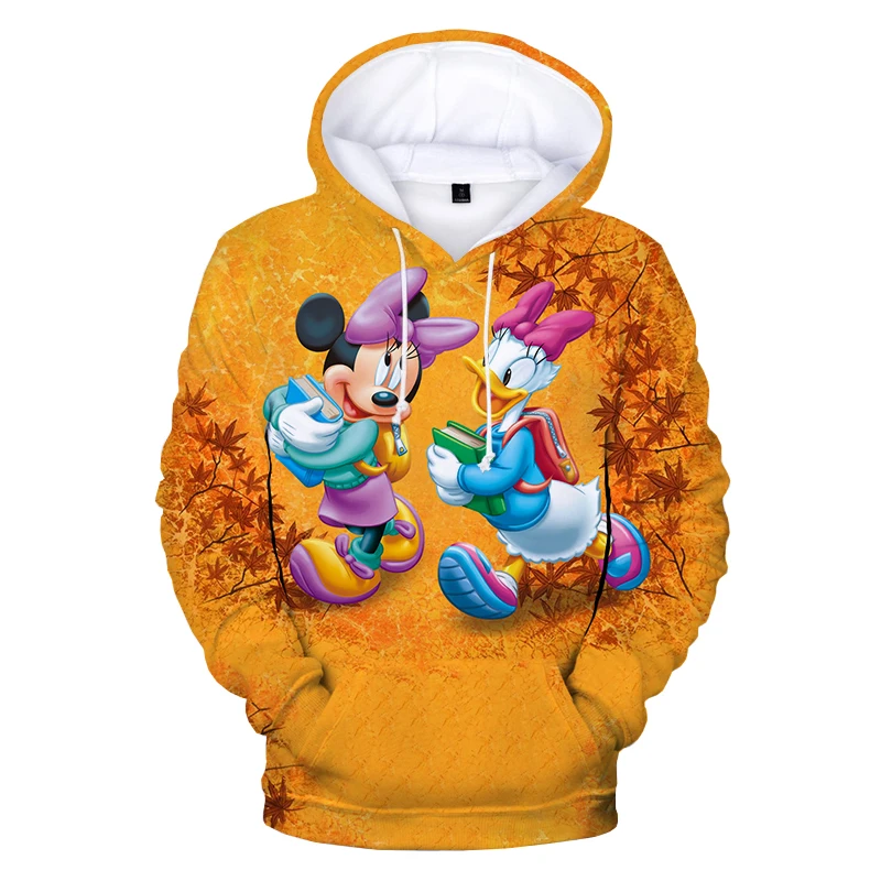 Disney MickeyMouse Pullover Hoodies Long Sleeve Sweatshirt Boys Girls Men Women Clothes Parent-child Cartoon Tops Coat Spring