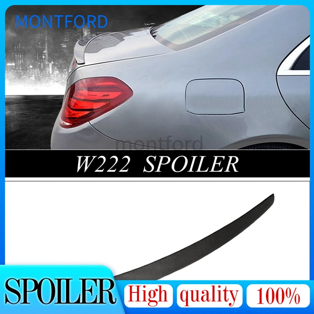 

MONTFORD For Mercedes-Benz W222 S class S320 S400 S500 S600 Spoiler 2014 2015 Auto Carbon Fiber Rear Lip Spoiler Trunk Boot Wing