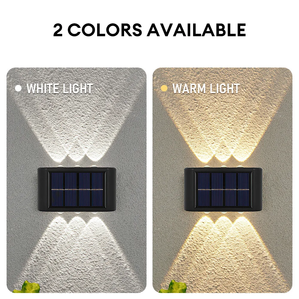 Solar Wall Lamp UP and Down Illuminate Outdoor Waterproof Solar Powered Light Home Garden Yard Street Landscape Decoration