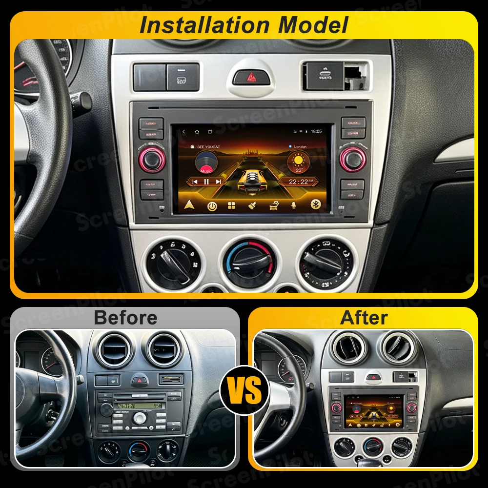 7 inch Android 16 For Ford Focus Fiesta Ford C S-max Fusion kuga Mondeo Galaxy 2 Car Radio Car Radio GPS Navigation 8 Core RDS