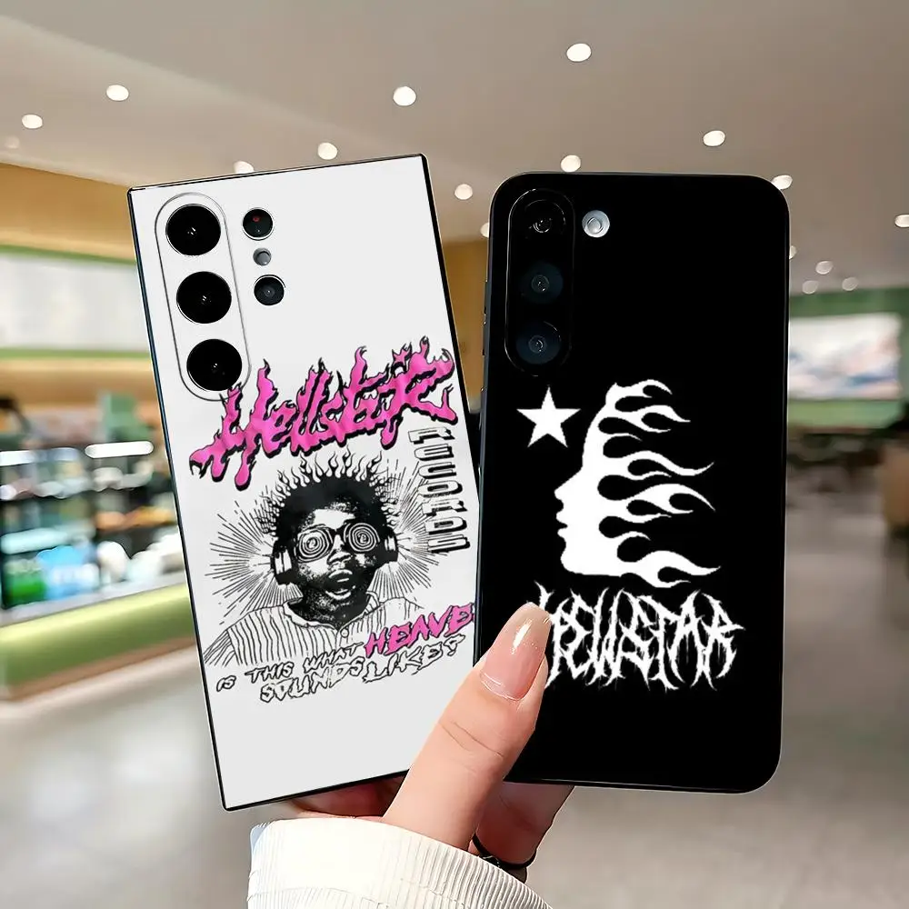 Retro Street H-HellstarES trendy Phone Case For Samsung Galaxy S26 S25 S24 S23 S22 S21 Plus Ultra Fold A Soft Black view 3