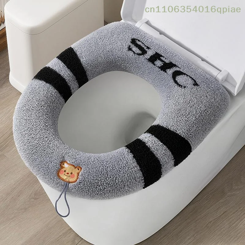 （Summer4）1 Pc Bathroom Toilet Seat Cover Soft Warmer Washable Mat Cover Pad Cushion Seat
