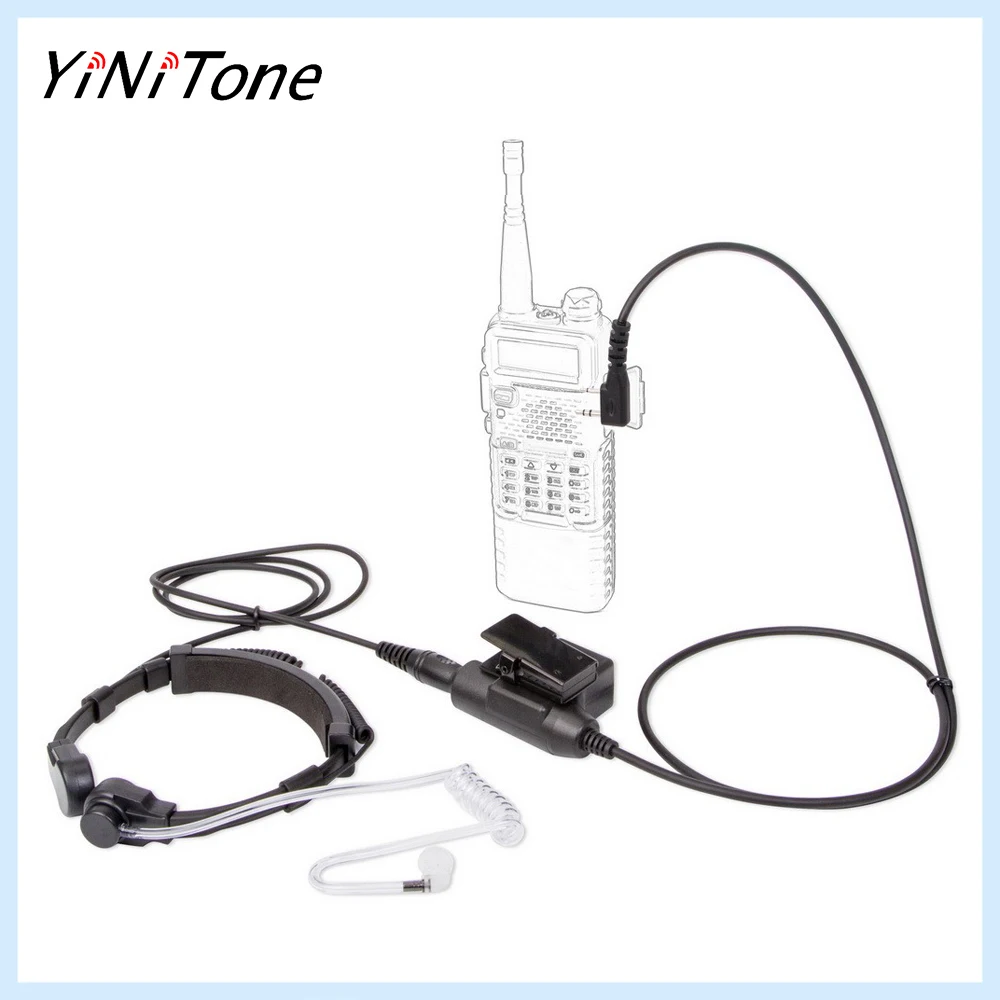 

Walkie Talkie Radio 7.1mm Telescopic Throat controlled Microphone Headset with U94 PTT Adapter For ICOM IC-V8 IC-V82 IC-F3 SL25