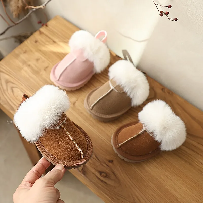 الأطفال أحذية قطنية بريطانيا نمط الاطفال النعال الكلاسيكية بلون الخياطة أفخم الشتاء الدافئ الفتيان الفتيات شباشب على الموضة 2026 #4