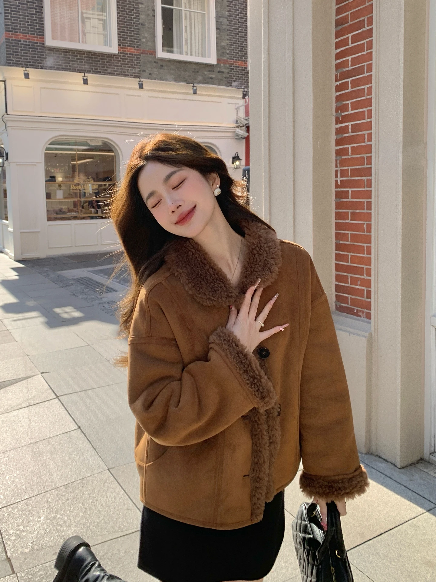 

Женское американское пальто из овечьей шерсти цвета хаки, теплое, однотонное, универсального кроя, с длинными рукавами, утепленное, верхняя одежда