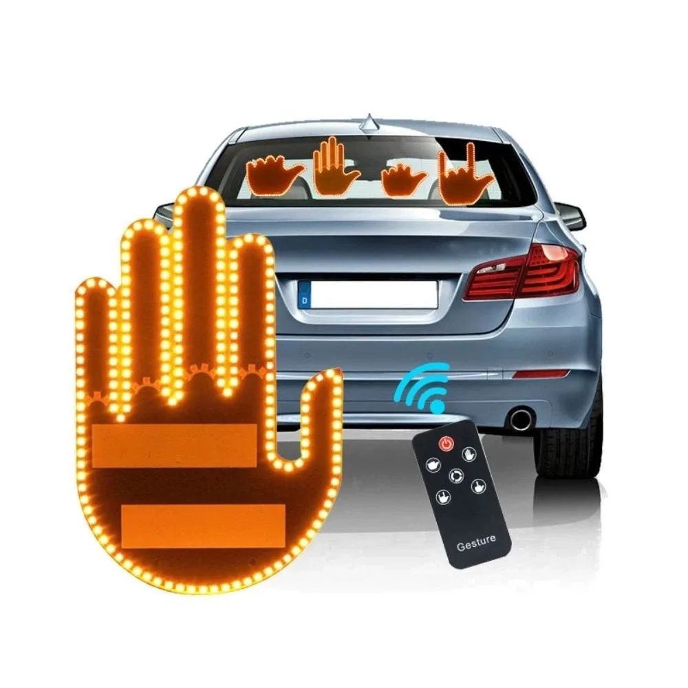 Remote Control Gesture Lights Five Finger Shaped Funny Finger Glow Panel Sticker Design Luminous Feature Luminous Panel