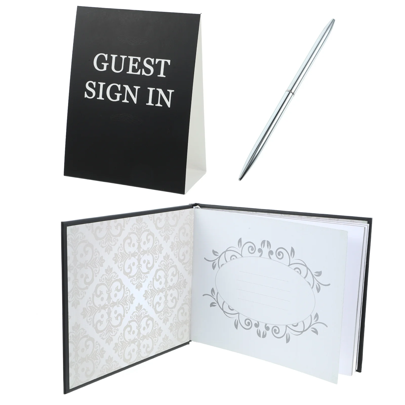

1Set Funeral Guest Book Premium Memory Condolence Sign in Book for Memorial Service Long-Lasting Paper Elegant Design