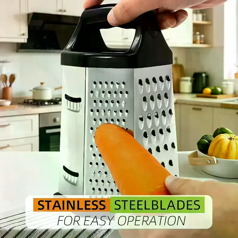 Vegetables Box Grater Stainless Steel 6 Sides Slicer Shredders Manual Cheese Potato Graters Kitchen Accessories Multifunctional