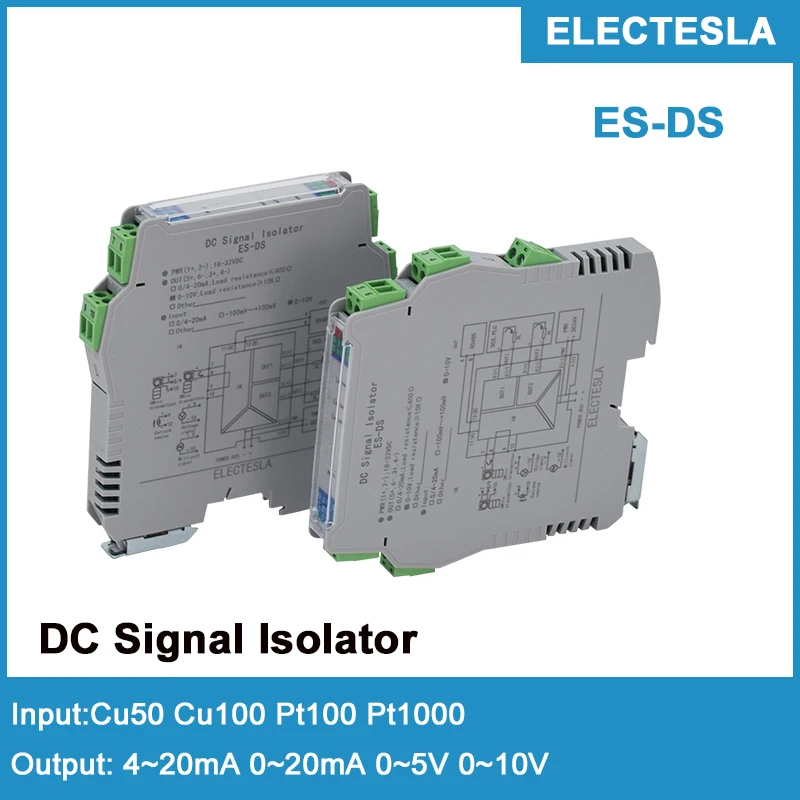 

Temperature Transmitter RTD Signal Isolator Cu50 Cu100 Pt100 Input 1 In 1 Out Sensor Converter Module 4-20mA 0-10V 5V