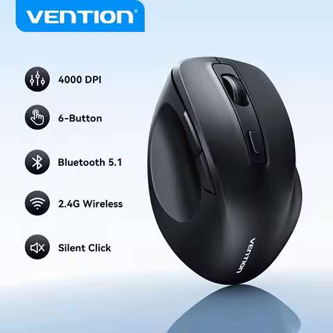 Vention Wireless Bluetooth 5.1 Mouse USB 2.4G Dual-Mode Ergonomic 4000 DPI Mute 6 Button Mouse for MacBook Tablet Laptop PC Mice