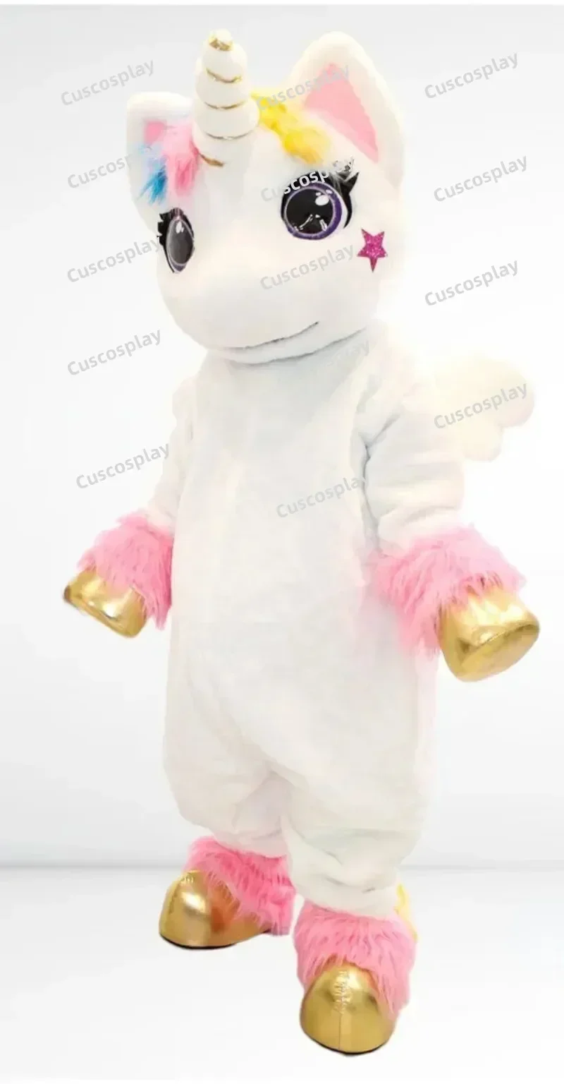 Unicorn Mascot Costume Horse Mascot Costume Parade Quality Clowns Birthdays for Adult Animal Halloween Party Costumes