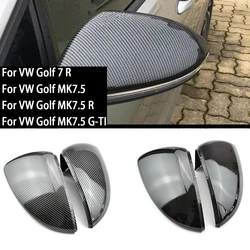 Rearview Mirror Cover Side Wing Rear View Mirror Case Covers Glossy Black For VW GOLF 7 MK7 MK7.5 GTI R GTE GTD 2013-2018