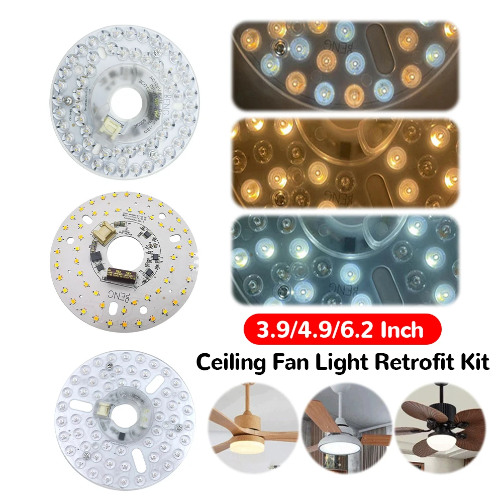 3.9/4.9/6.2 بوصة عكس الضوء مروحة السقف ضوء التحديثية عدة 110/120 فولت مروحة السقف ضوء استبدال لوحة قلادة ضوء لوحة مستديرة