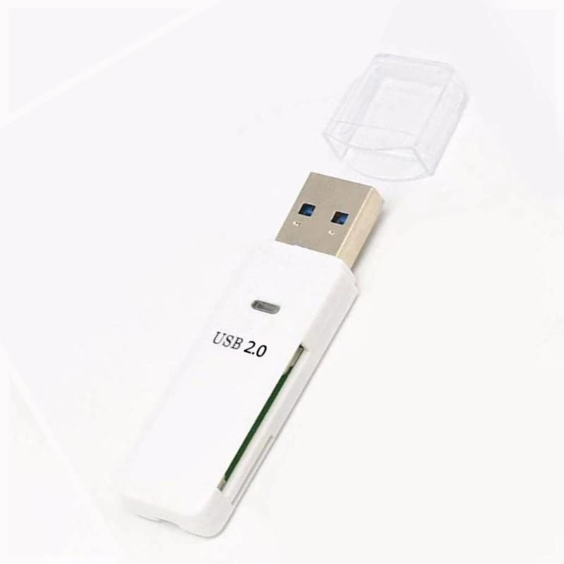 USB3.0 Memory Card Reader 2Slot Reader to USB Adapter for Fast Data Transfer