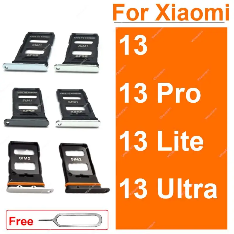 

Держатель лотка для SIM-карты, набор для Xiaomi 13 13 Pro 13 Ultra 13 Lite, адаптер для чтения SIM-карты, запасные части