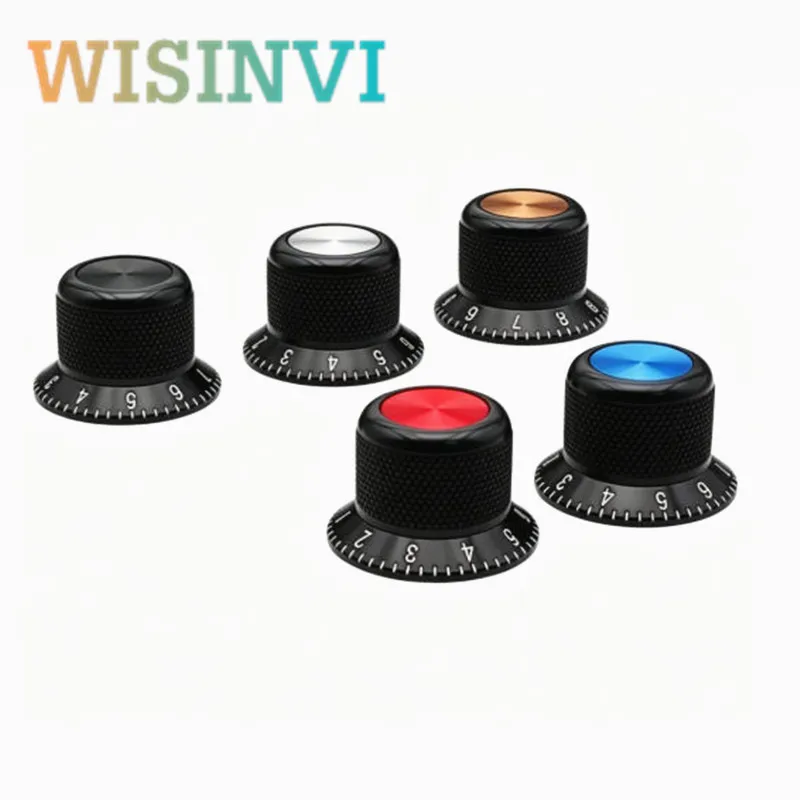 25x17mm Aluminum Knob Cap 6mm Shaft Potentiometer Knob Digital Arrow Scale Volume Knob cap for Amplifier Mixer Audio Equipment