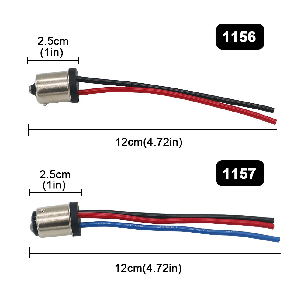 BAY15D 1157 1156 p21w BAU15S py21w 7440 w21w w21/5w 7443 3156 Socket Connector Male Adapter For Car LED Light DIY Wiring Harness