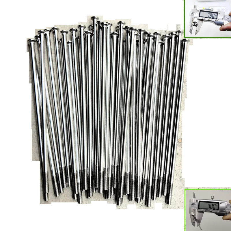 

8K 4.0mm Straight Pull Motorcycle Spokes Material 304 Stainless Steel Lighting Sliver Color Straight Head Motocross Wheel Spokes