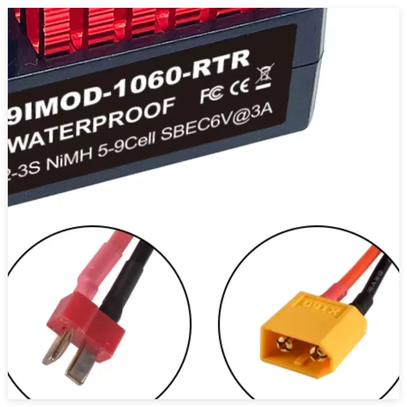 

9IMOD 1060 RTR 60A ESC Brushed Electronic Speed Controller 2-3S Waterproof for 1/10