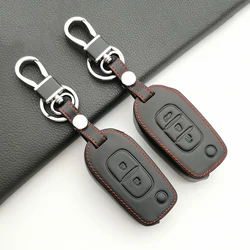 Hot Sale Leather Key Holder Keychain for Renault Logan 2 Stepway Sandero Duster 2019 2020 Car Key Cover Case Protection Shell