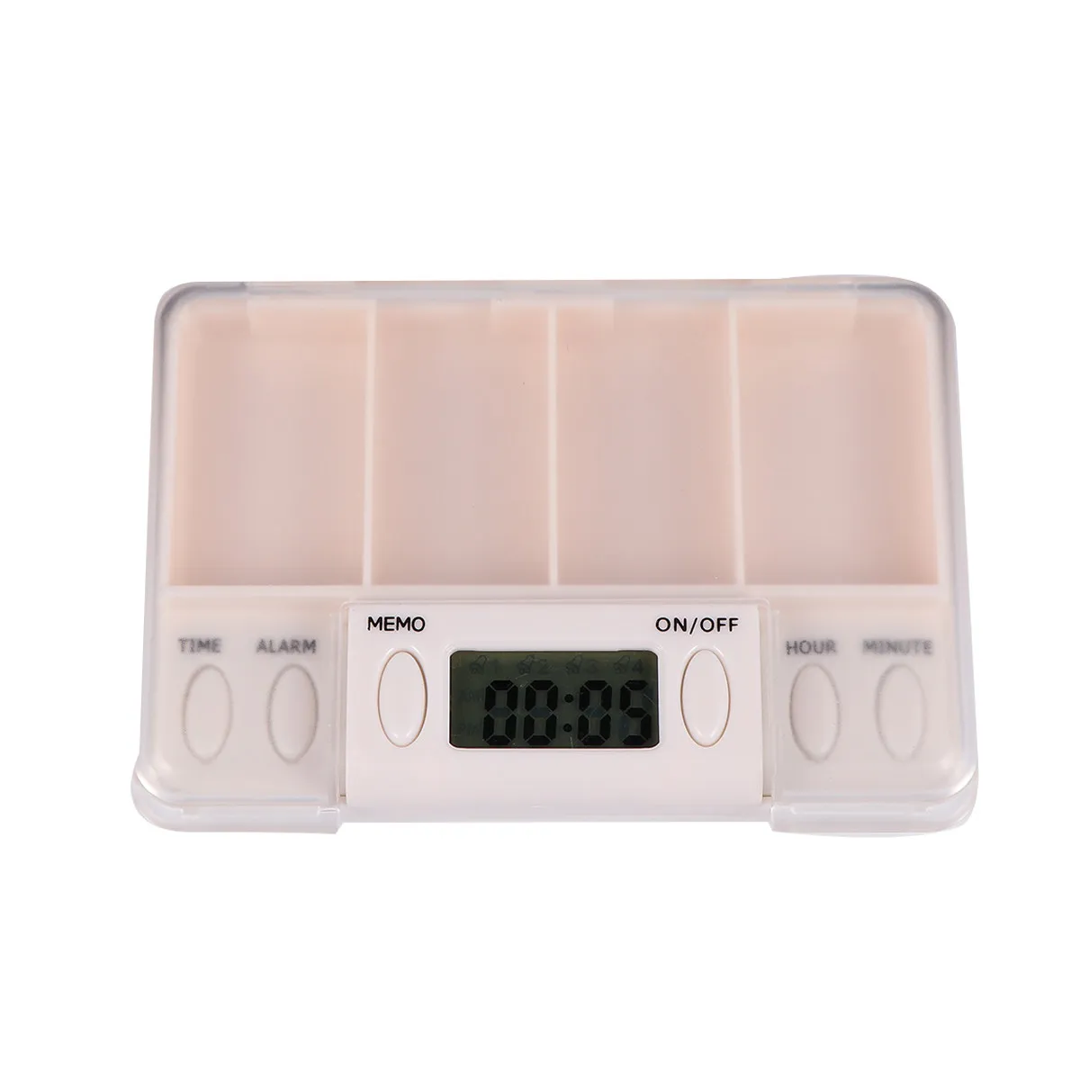 

1Pcs Smart Electronic Reminding Pill Box Timed Alarm Clock Medicine Organizer Portable Storage Case for Patients White