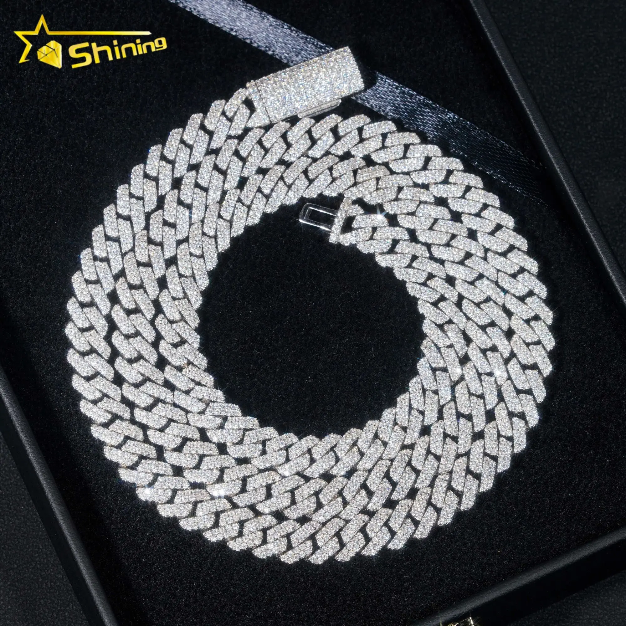 Stocks 8mm 925 Sterling Silver Gold Plated Arrivals Hip Hop Vvs d Color Moissanite Cuban Link Chain