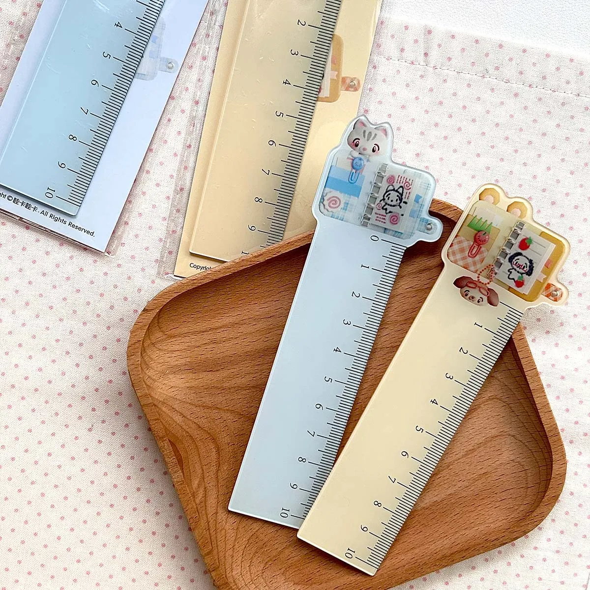 Cute Cat Dog Ruler Decorations Scrapbooking Deco Ruler 10cm High-transparency Scrapbook accessories