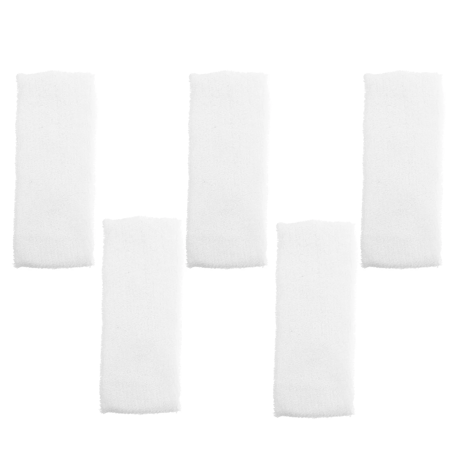 

5pcs Sports Headband for Tennis Sweat Absorbing Running Makeup Cotton Elastic Wicking Stylish White