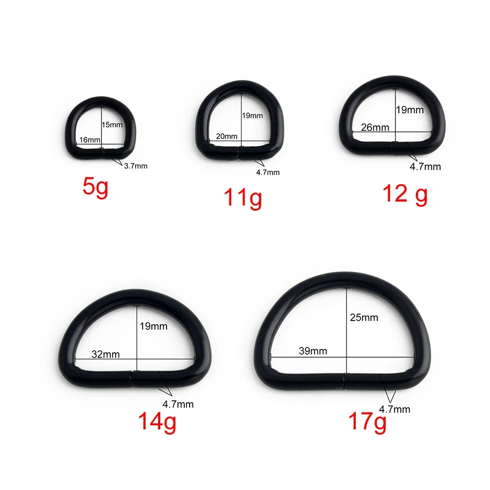 20/50/100PCS Black 16-39mm Open-end Metal Triangle Ring Buckle For DIY Webbing Leather Craft Bag Strap Belt Garment Accessories