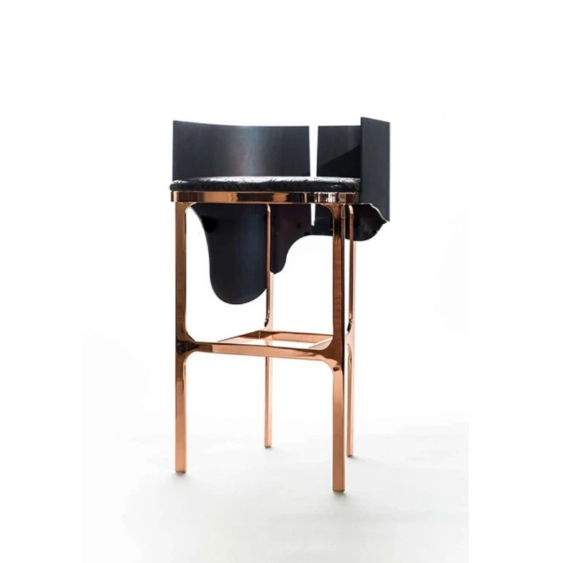 Nordic style luxury bar chairs, wrought iron home model rooms, Italian hotel front desk backrests, modern high stools