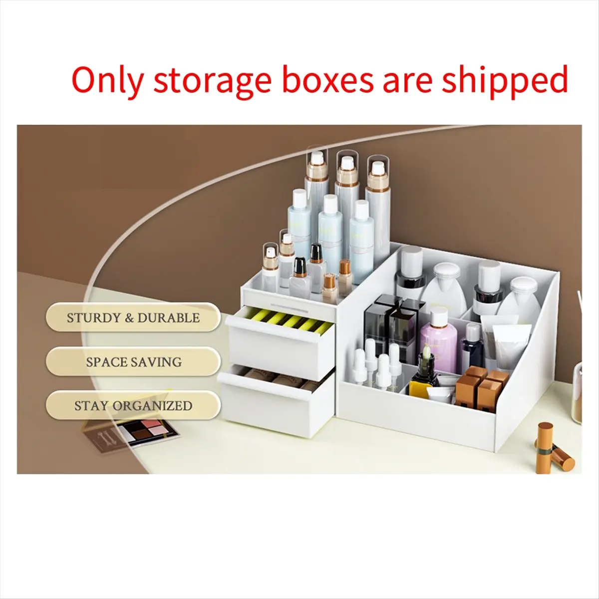 HITL Makeup Organizer,Skincare Organizers on Countertop, Cosmetic Storage Organizer Fits Skincare, Lotions, Lipsticks C