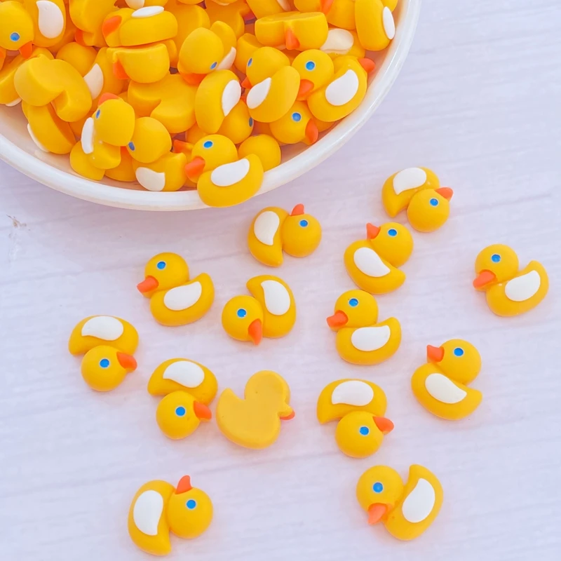 20pcs  Mini Cartoon Yellow Duckling Nail Decoration 3D Various Styles And Colors Mixed Fashionable nail Accessories