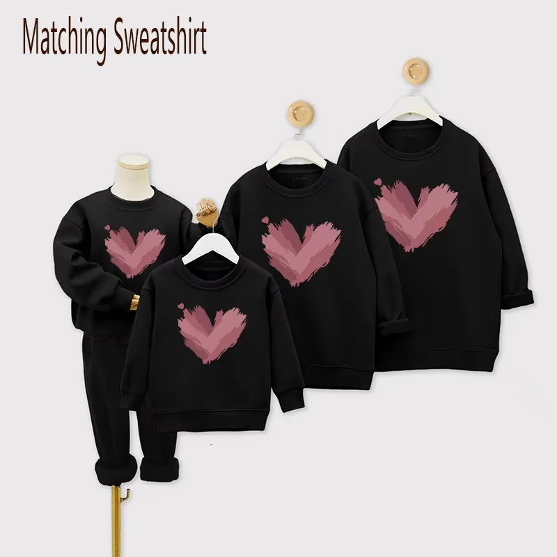 2026 New Casual Family Matching Sweatshirt Adults Children Autumn Outing Clothes Daily Versatile Spring Long Sleeve Matching Top