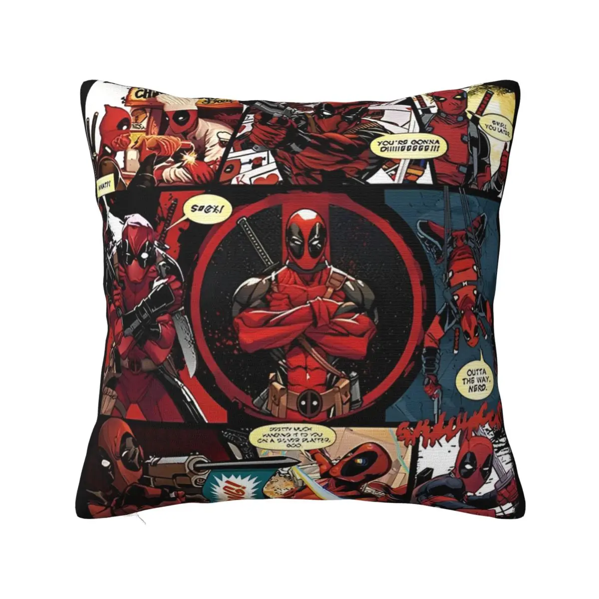 

Printed Deadpool Insufferable Comic Pillowcase Polyester Cushion Cover Cartoon Anime Throw Pillow Case Cover Home 40cm