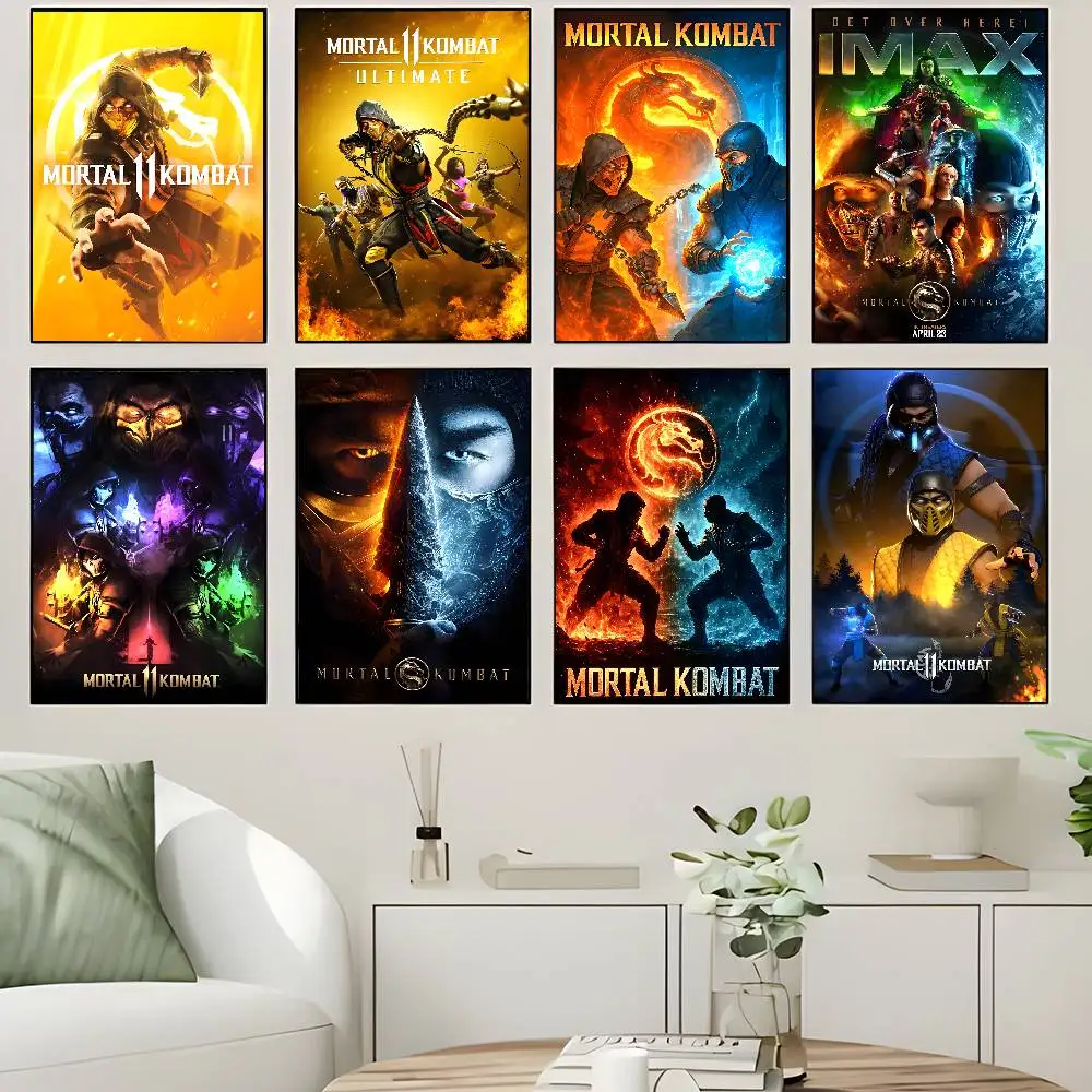 Mortal Kombat Video Game Anime Posters Sticky HD Quality Wall Art Retro Posters for Home Kawaii Room Decor