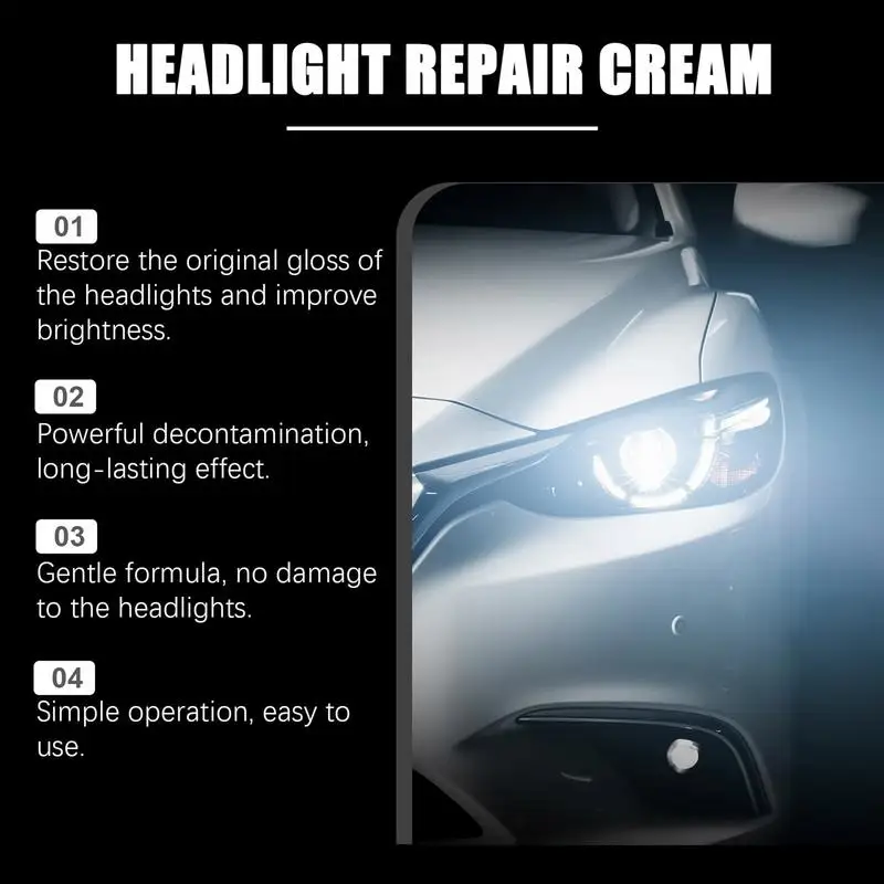 Car Headlight Refurbishment Paste Auto Headlight Cleaner Car Restoration Cream Automotive Care Remove Oxidation Headlight Polish - Image 5