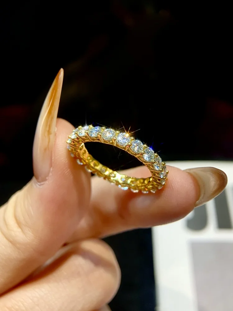925 Sterling Silver Simplicity Classic Zircon Single Row Ring For Women Engagement Wedding Luxury High Quality Fine Jewelry