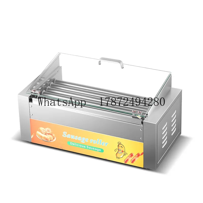 Commercial Grade 5-Roll Hot Dog Roller Stainless Steel Sausage Grill Machine