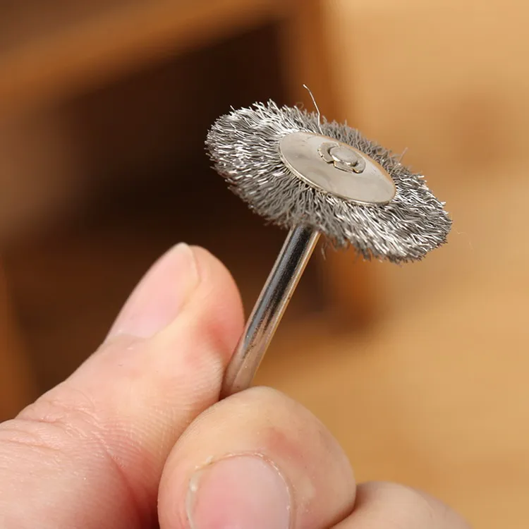 50pcs/set 25mm Diameter Polishing Wire Brushes Stainless Steel Dremel Accessories Drill Rotary Grinding Tools Remove Metal Craft